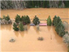 Homes and Trees Underwater from Flooding