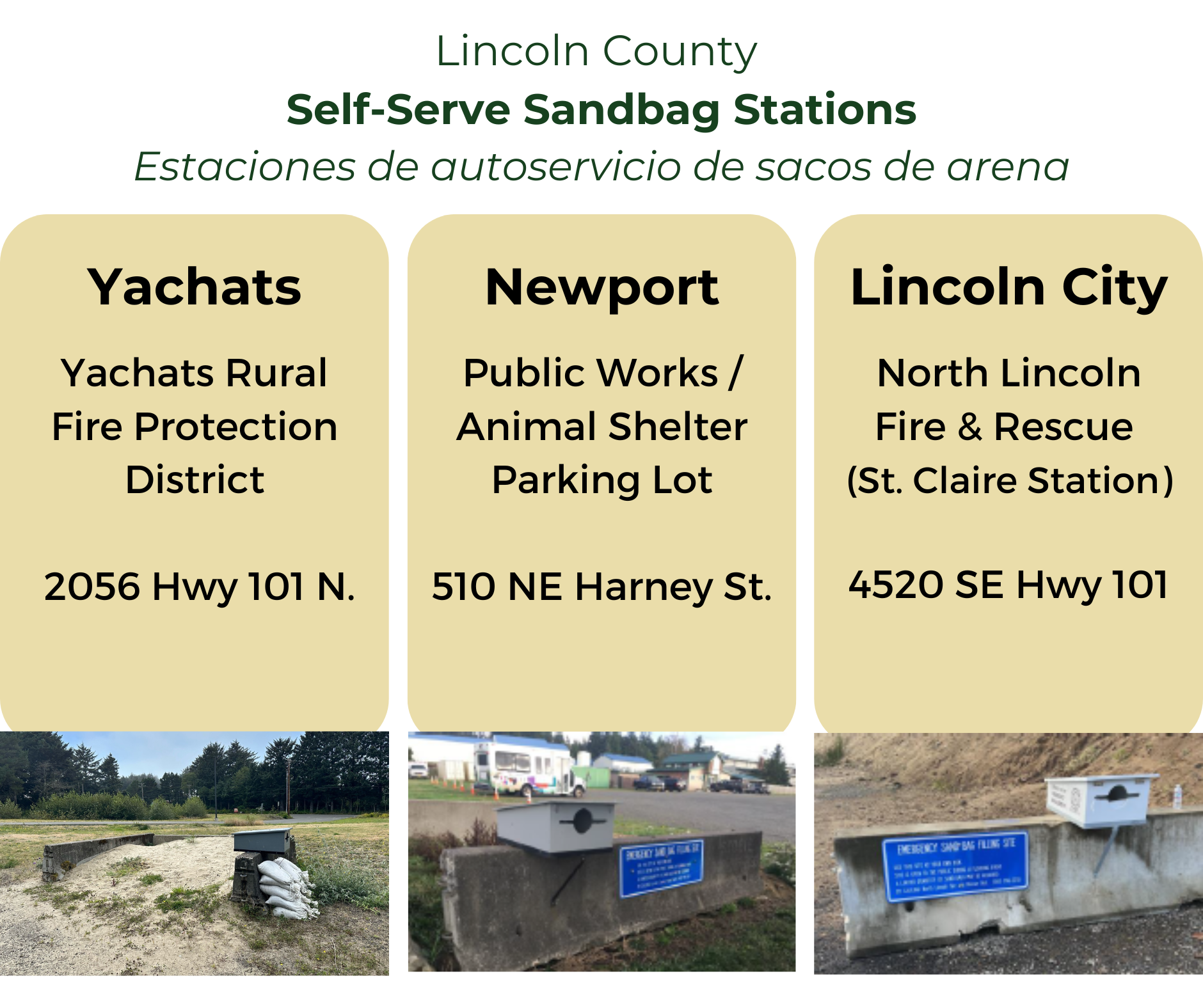 Lincoln County Self-Serve Public Sandbag Station