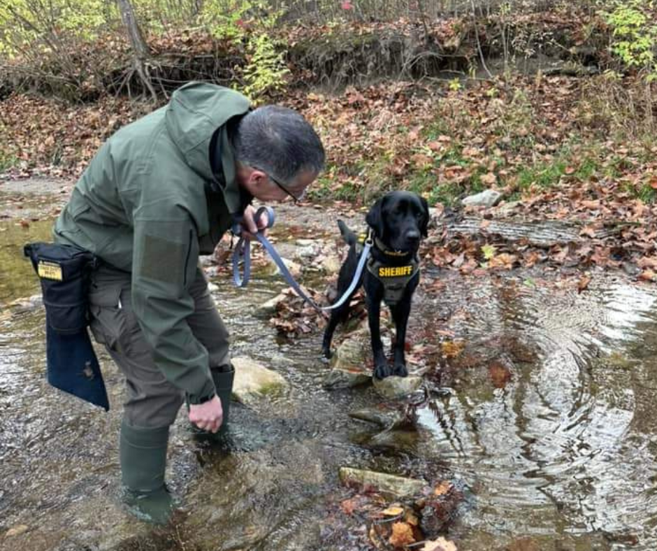 ESD K9 and handler in stream