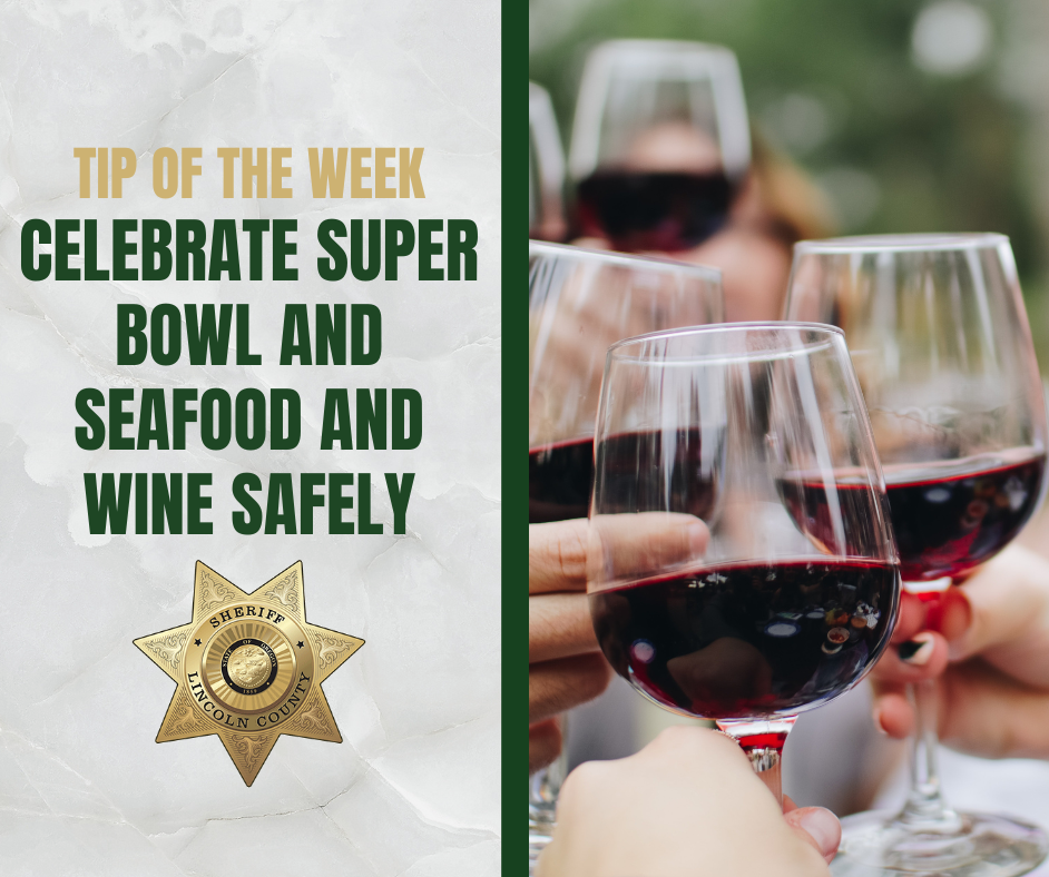 Tip of the Week Images - Celebrate Super Bowl and Seafood and Wine Safely