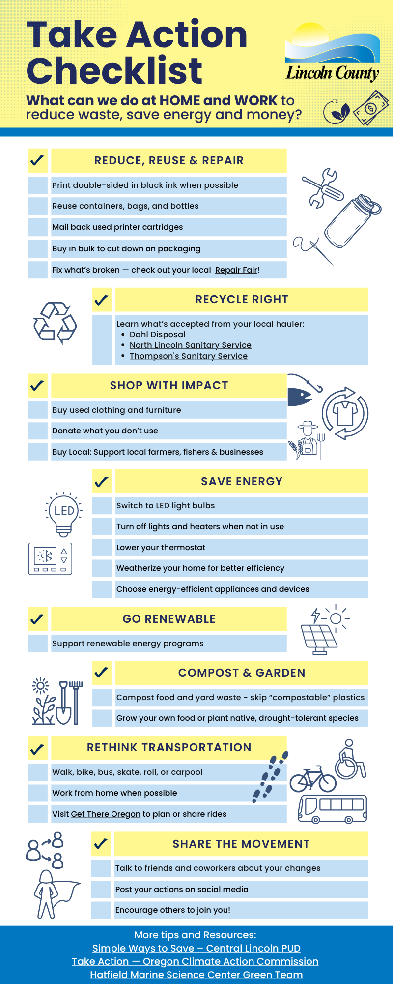 Image of take action checklist. Link to PDF version.