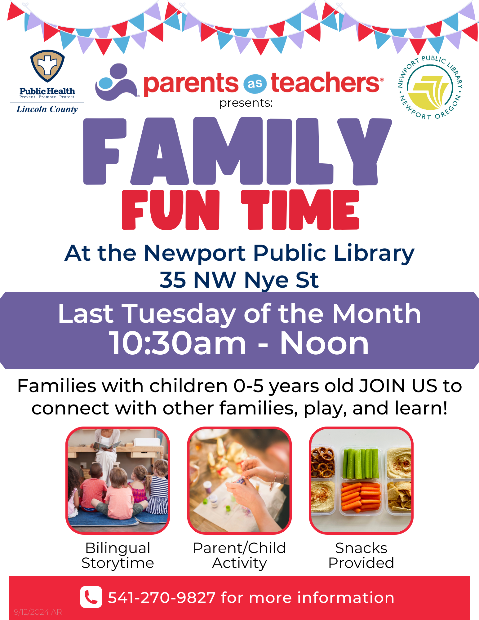 Parents as Teachers Family Fun Time_Newport_Flyer_English_7.22.2024