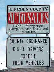 DUI Auto Sales Sign