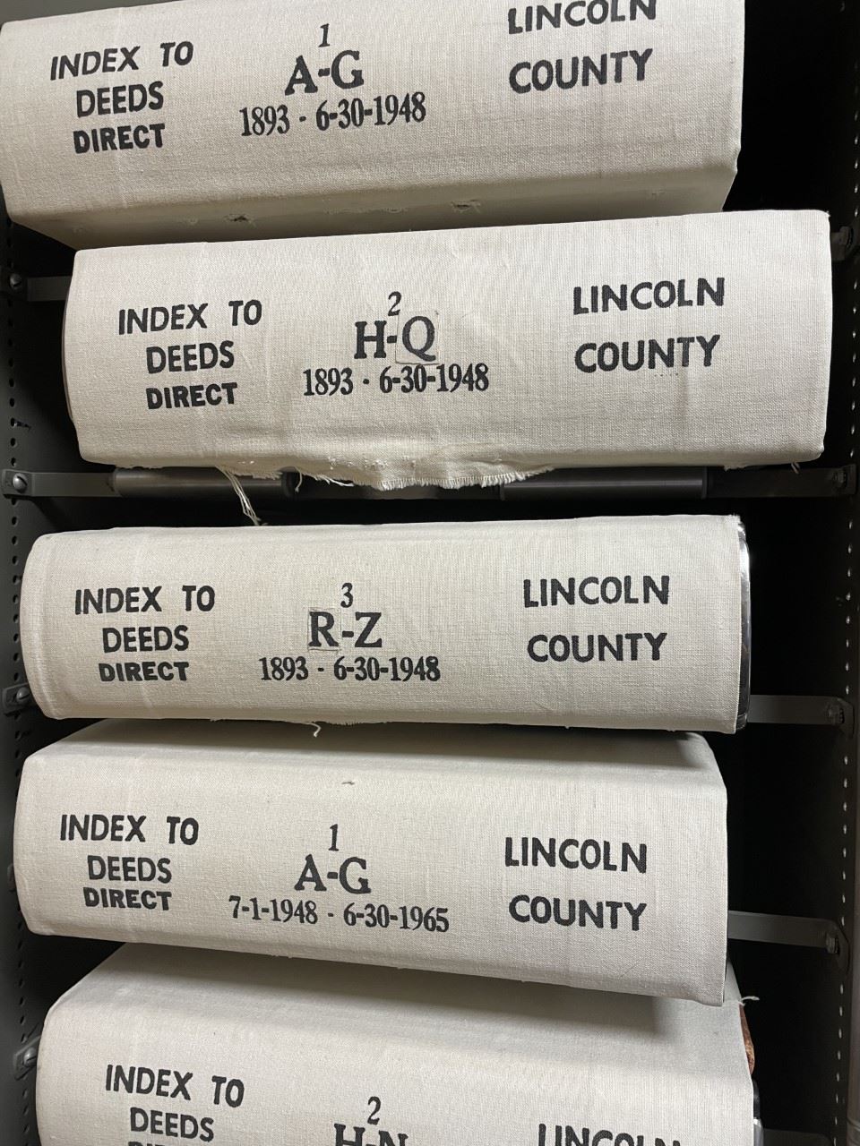 Lincoln County Deed Recording Index Books Opens in new window